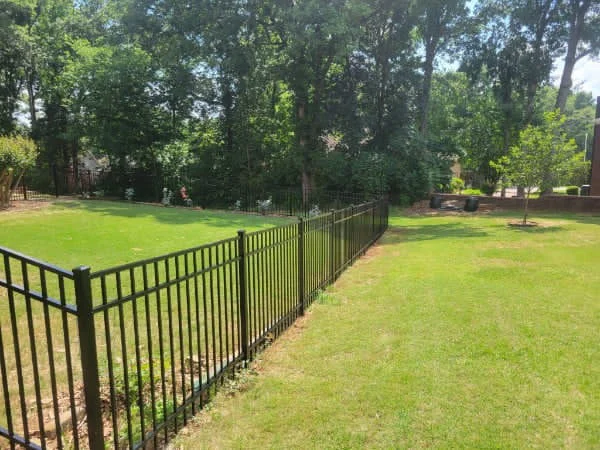 Flat top black aluminum fence pickets and rails