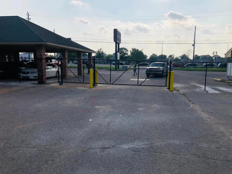 Commercial fencing and gates at a business facility